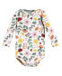 ფოტო #3 პროდუქტის Baby Girls Cotton Long-Sleeve Bodysuits, Fall Botanical 3-Pack