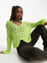 Фото #3 товара Native Youth open knit jumper in lime green