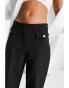 River Island buttoned cigarette trouser in black