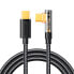 Фото #1 товара Kątowy kabel USB-C do szybkiego ładowania i transferu danych 100W 1.2m czarny