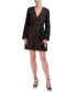 ფოტო #4 პროდუქტის Women's Burnout Faux-Wrap Mini Dress