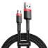 Фото #1 товара Wytrzymały elastyczny kabel przewód USB microUSB QC3.0 2.4A 1M czarno-czerwony