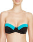 Фото #1 товара Sole East 261297 Women Kuta Color Block Bandeau Underwire Bikini Top Size Small