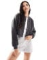 Pimkie brushed wool look bomber jacket in grey