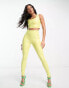 Commando co-ord faux patent leather crop top in pastel yellow