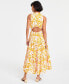 ფოტო #1 პროდუქტის Women's Back Cutout Crewneck Midi Dress, Created for Macy's