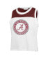 Фото #2 товара Women's White Distressed Alabama Crimson Tide Premier Zoey Waist Length Tank Top