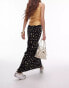 Topshop maxi skirt in yellow ditsy print