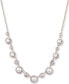 ფოტო #1 პროდუქტის Gold-Tone Imitation Pearl & Crystal Statement Necklace, 16" + 3" extender