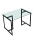 Фото #6 товара 47" Iron Dining Table With Tempered Glass Top, Clear Black