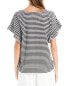 Max Studio Flutter Sleeve V-Neck Stripe Knit Top Women's S