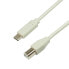 Фото #1 товара LogiLink CU0160 - 1 m - USB C - USB B - USB 2.0 - 480 Mbit/s - White