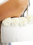 Фото #7 товара True Decadence rose clutch bag in cream satin