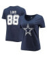 Фото #1 товара Women's CeeDee Lamb Navy Dallas Cowboys Player Icon Name and Number V-Neck T-shirt