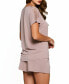 ფოტო #2 პროდუქტის Women's Estelle Modal and Lace Short Sleeve Top and Short Pajama, Set of 2