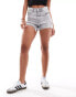 Фото #3 товара Stradivarius ripped denim short in grey wash