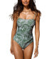 Фото #1 товара Women's Floral Print Shirred Cutout One Piece Swimsuit