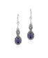 Фото #1 товара Sterling Silver Women's Dangle Earrings Genuine Gemstone Color Floral and Rope Design