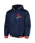 Фото #3 товара Куртка с капюшоном JH Design мужская Разворотная Флисовая Full-Snap Navy St. Louis Cardinals