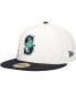 Фото #3 товара Men's White/Navy Seattle Mariners Major Sidepatch 59FIFTY Fitted Hat