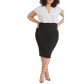 Фото #1 товара Plus Size Neoprene Pencil Skirt
