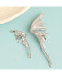 Women's Silver Metallic Wing Drop Earrings