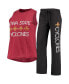 ფოტო #1 პროდუქტის Women's Cardinal, Black Iowa State Cyclones Team Tank Top and Pants Sleep Set