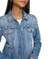 ფოტო #4 პროდუქტის Women's Imitation Pearl Denim Jacket