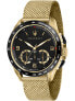 Фото #1 товара Мужские наручные часы с золотым браслетом Maserati R8873612010 Finish line chronograph 45mm 10ATM