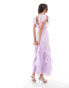 Фото #3 товара ASOS DESIGN godet frill midi dress in lilac