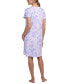 ფოტო #2 პროდუქტის Women's Short-Sleeve Floral Snap Robe