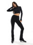 Фото #1 товара ASOS 4505 active fine rib kick flare leggings in black