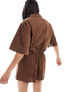 Esmee beach oversized beach playsuit in brown