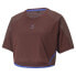 Puma Cropped Crew Neck Short Sleeve T-Shirt X Koche Womens Brown Casual Tops 535 L - фото #1