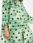 River Island geometric print beach shirt co-ord in light green Зеленый, S - EU 36-38 - фото #4