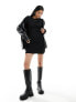 Фото #7 товара Weekday Nicole double layer semi-sheer knit mini dress in black