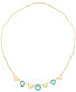 Фото #2 товара Macy's swiss Blue Topaz Heart Chain 18" Collar Necklace (13-1/2 ct. t.w.) in 14k Gold-Plated Sterling Silver