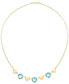 Swiss Blue Topaz Heart Chain 18" Collar Necklace (13-1/2 ct. t.w.) in 14k Gold-Plated Sterling Silver