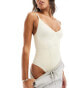 Dorina non padded seamless shaping thong bodysuit in beige 44 - фото #6