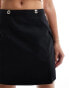 Фото #3 товара Morgan aline mini skirt with hardwear detail in black