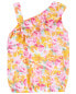 Фото #5 товара Футболка с цветочным принтом и оборками Carterʻs Toddler Floral Print Asymmetrical Ruffle Tank