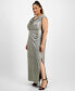 ფოტო #3 პროდუქტის Plus Size Cowlneck Sleeveless Long Dress