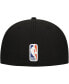 Men's Black New York Knicks Blackout Shadow Logo 59FIFTY Fitted Hat Черный, 7 1/8 - фото #3