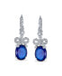 ფოტო #3 პროდუქტის Holiday Bridal Wedding AAA Cubic Zirconia Simulated Gemstone CZ Accent Ribbon Bow Oval Drop Chandelier Earrings For Women Lever back