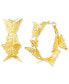 Фото #1 товара Gold-Tone Medium Butterfly Hoop Earrings, 1.57"