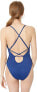 Фото #2 товара Lucky Brand 169895 Womens V-Neck Keyhole One Piece Swimsuit Navy Size Large