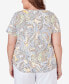 Фото #2 товара Plus Size Charleston Paisley Top with Side Ruching