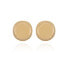 Gold-Tone Circle Coin Clip On Button Earrings