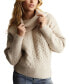 Фото #1 товара Women's Mix-Stitch Envelope-Collar Sweater