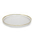 Pebbled Glass Charger Plates Raised Rim with Border, Set of 4